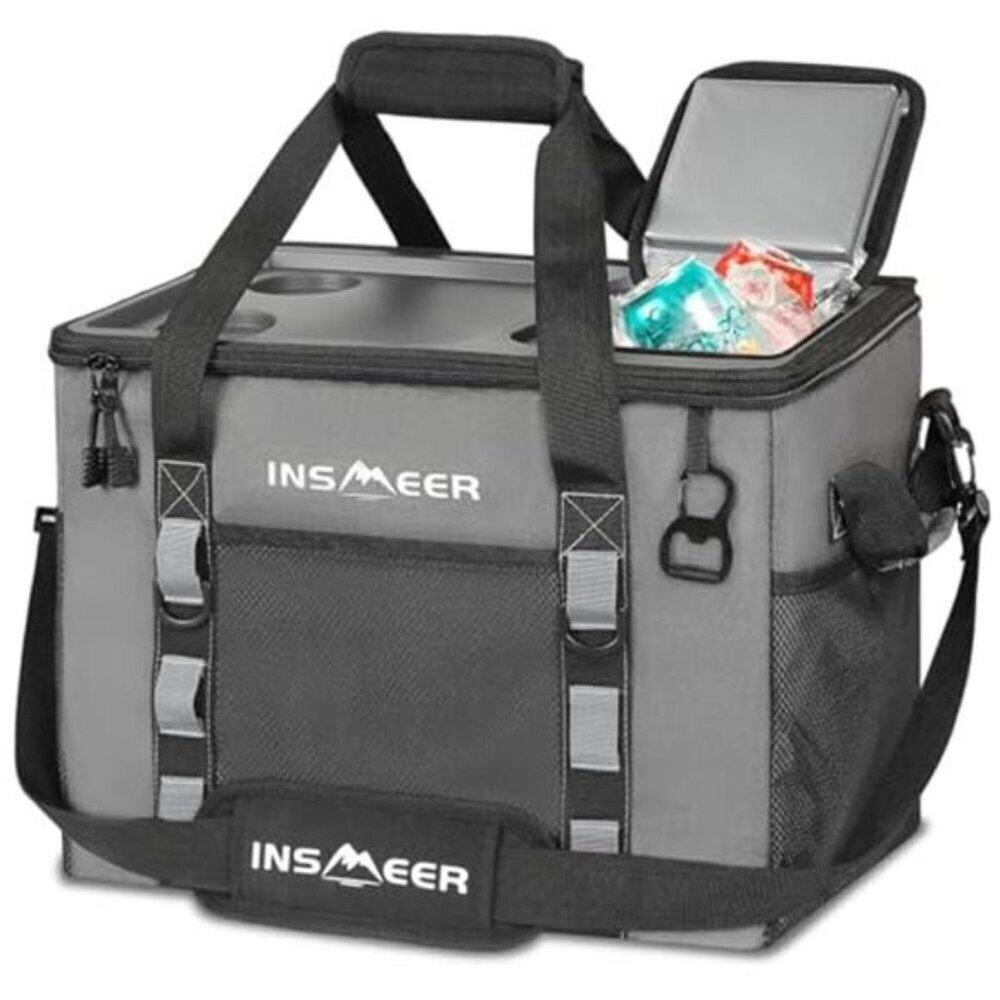 Portable Cooler Bag 40L Hard Shell Top & Cup Holders